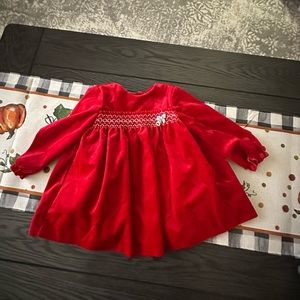 Infant girls red velvet Mayoral 12 month gently used
Christmas dress.